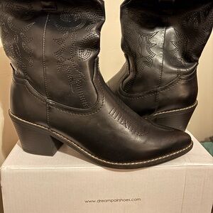 Dream Pairs Black Heeled Boots for Women